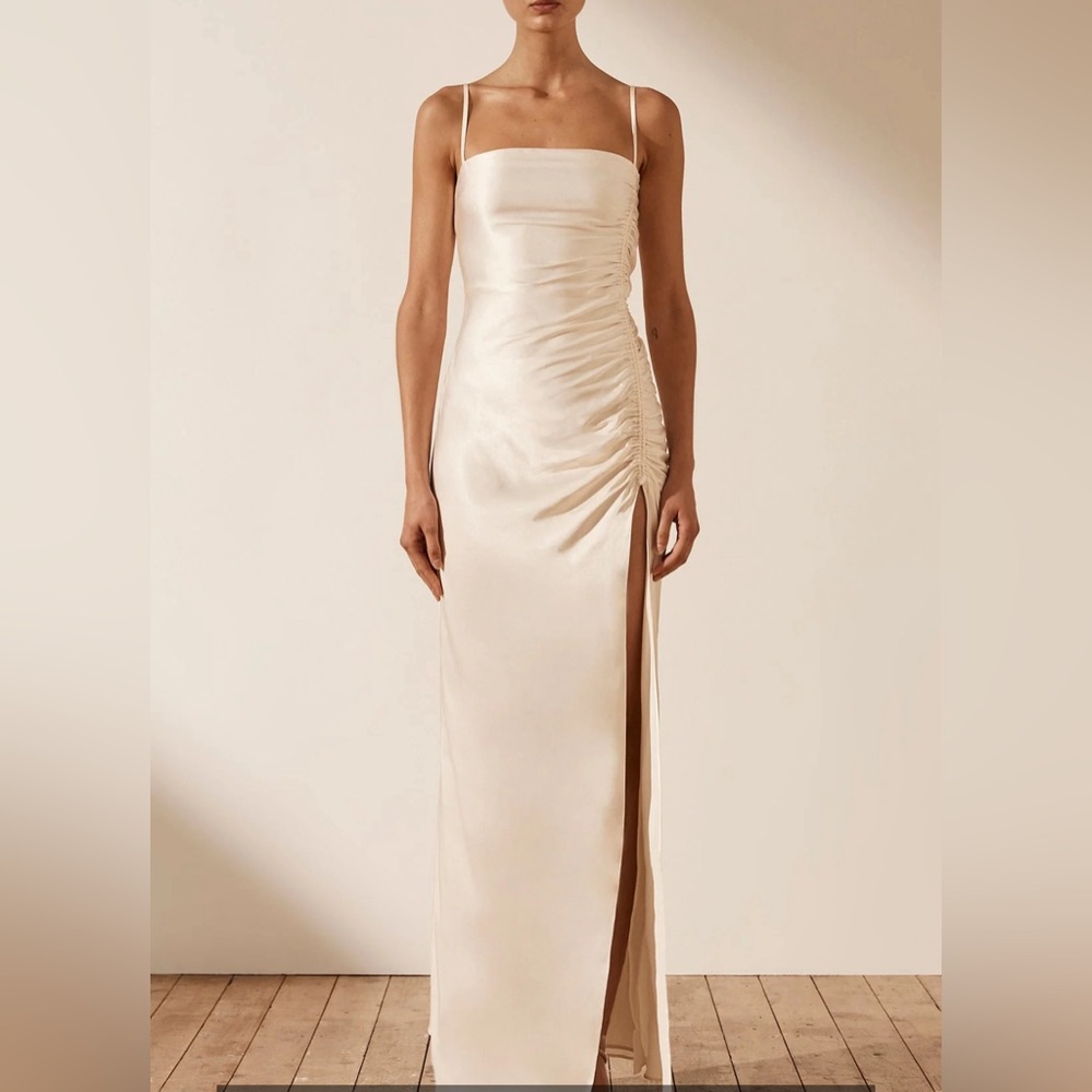 Shona Joy La Lune Ruched Maxi in Cream